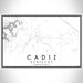 Cadiz Kentucky Map Print Landscape Orientation in Classic Style With Shaded Background