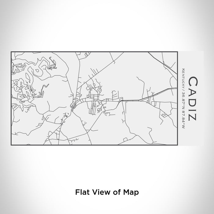 Rendered View of Cadiz Kentucky Map Engraving on 17oz Stainless Steel Insulated Cola Bottle in White