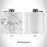 Rendered View of Cadiz Kentucky Map Engraving on 6oz Stainless Steel Flask in White