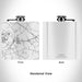 Rendered View of Cadiz Kentucky Map Engraving on 6oz Stainless Steel Flask in White