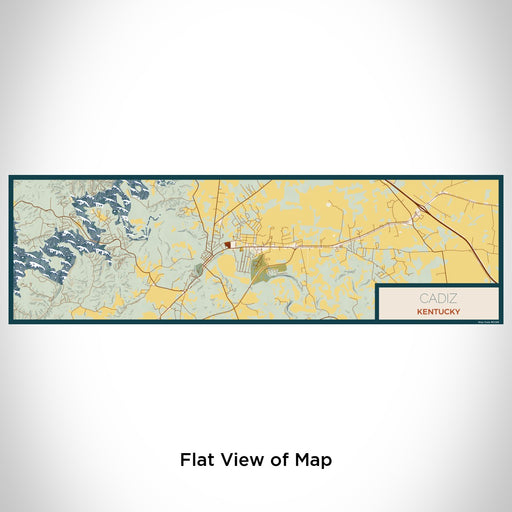 Flat View of Map Custom Cadiz Kentucky Map Enamel Mug in Woodblock