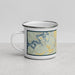 Left View Custom Cadiz Kentucky Map Enamel Mug in Woodblock