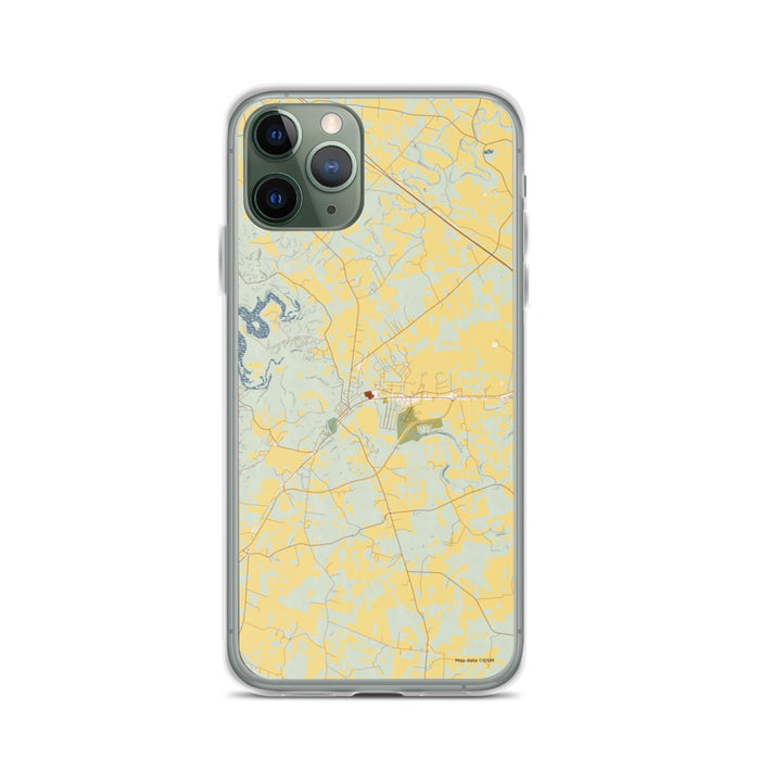 Custom iPhone 11 Pro Cadiz Kentucky Map Phone Case in Woodblock