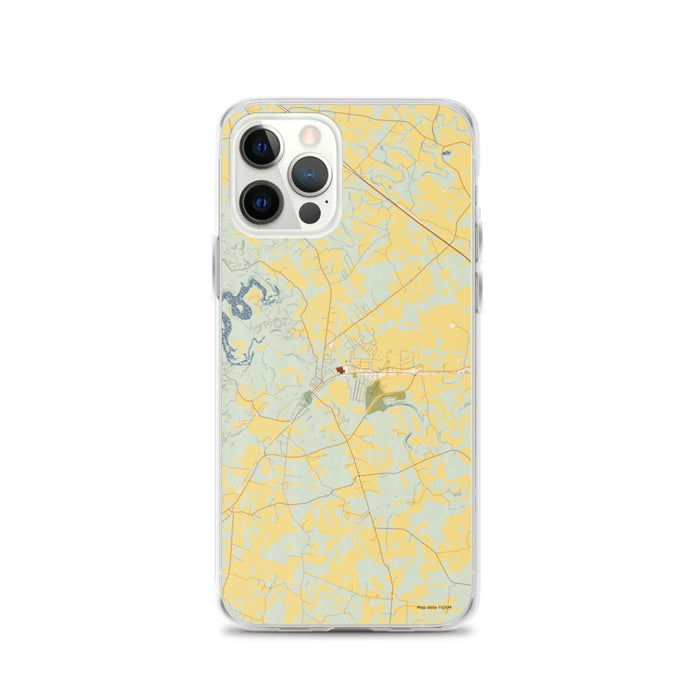 Custom iPhone 12 Pro Cadiz Kentucky Map Phone Case in Woodblock