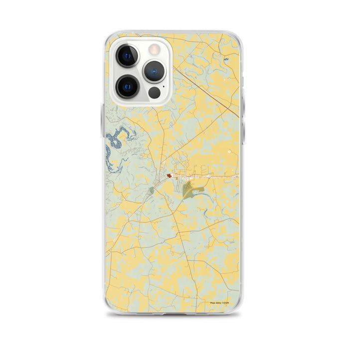 Custom iPhone 12 Pro Max Cadiz Kentucky Map Phone Case in Woodblock