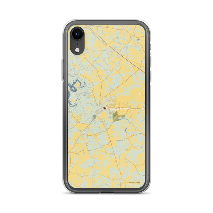 Custom iPhone XR Cadiz Kentucky Map Phone Case in Woodblock