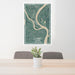 24x36 Cairo Illinois Map Print Portrait Orientation in Afternoon Style Behind 2 Chairs Table and Potted Plant