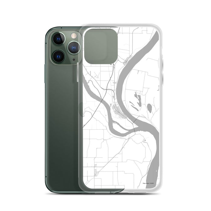 Custom Cairo Illinois Map Phone Case in Classic on Table with Laptop and Plant