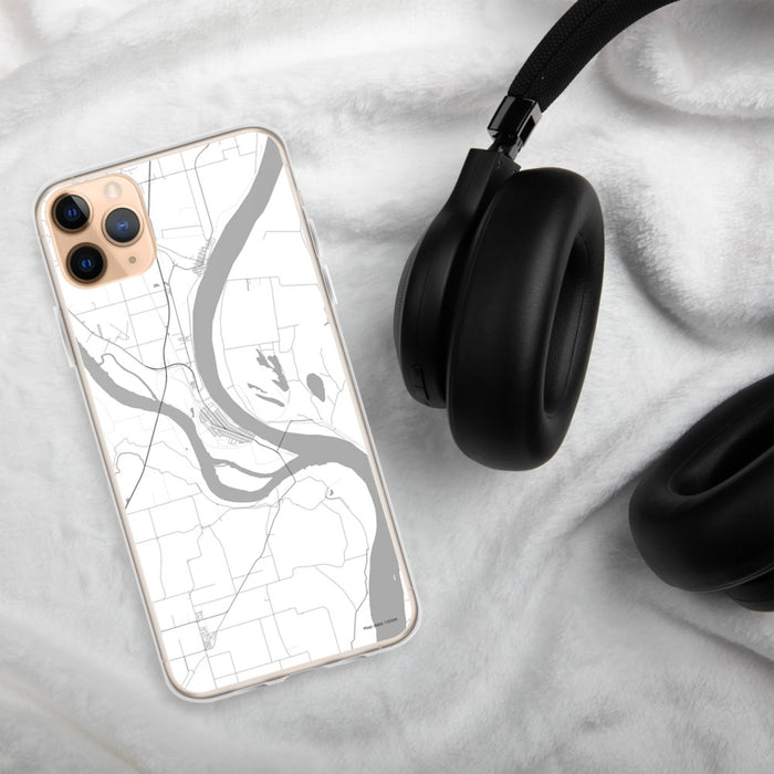 Custom Cairo Illinois Map Phone Case in Classic on Table with Black Headphones