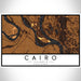 Cairo Illinois Map Print Landscape Orientation in Ember Style With Shaded Background