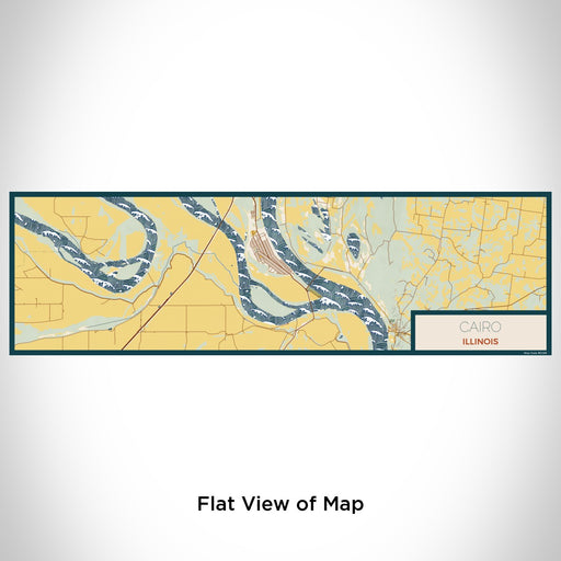 Flat View of Map Custom Cairo Illinois Map Enamel Mug in Woodblock