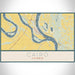 Cairo Illinois Map Print Landscape Orientation in Woodblock Style With Shaded Background