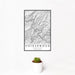 12x18 Calderwood Tennessee Map Print Portrait Orientation in Classic Style With Small Cactus Plant in White Planter