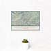 12x18 Calderwood Tennessee Map Print Landscape Orientation in Woodblock Style With Small Cactus Plant in White Planter