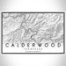 Calderwood Tennessee Map Print Landscape Orientation in Classic Style With Shaded Background