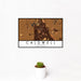 12x18 Caldwell Idaho Map Print Landscape Orientation in Ember Style With Small Cactus Plant in White Planter