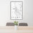 24x36 Caldwell Idaho Map Print Portrait Orientation in Classic Style Behind 2 Chairs Table and Potted Plant