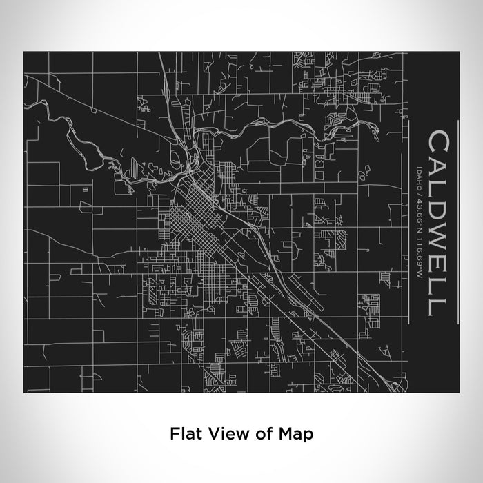 Rendered View of Caldwell Idaho Map Engraving on 20oz Stainless Steel Insulated Bottle with Bamboo Top in Black