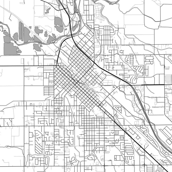 Caldwell Idaho Map Print in Classic Style Zoomed In Close Up Showing Details