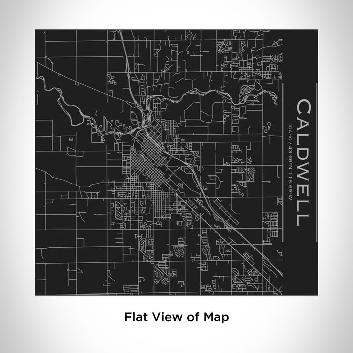 Rendered View of Caldwell Idaho Map Engraving on 17oz Stainless Steel Insulated Tumbler in Black