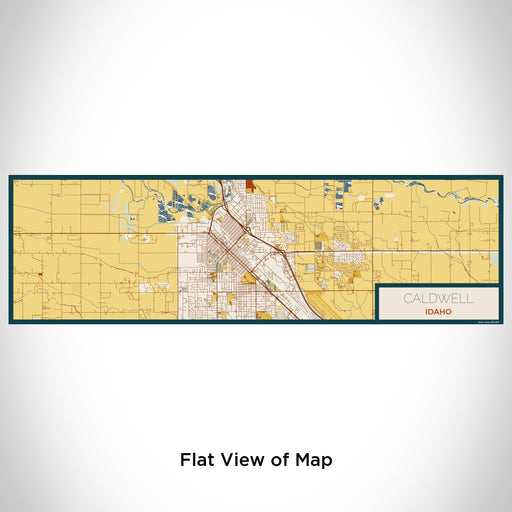 Flat View of Map Custom Caldwell Idaho Map Enamel Mug in Woodblock