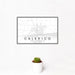 12x18 Calexico California Map Print Landscape Orientation in Classic Style With Small Cactus Plant in White Planter