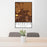 24x36 Calexico California Map Print Portrait Orientation in Ember Style Behind 2 Chairs Table and Potted Plant