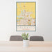 24x36 Calexico California Map Print Portrait Orientation in Woodblock Style Behind 2 Chairs Table and Potted Plant