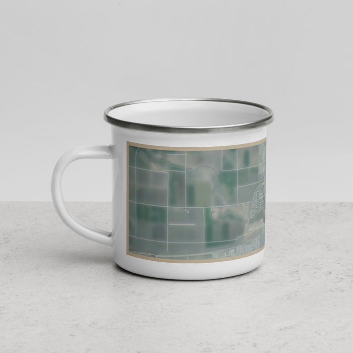 Left View Custom Calexico California Map Enamel Mug in Afternoon