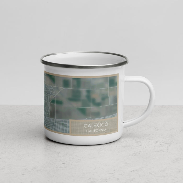 Right View Custom Calexico California Map Enamel Mug in Afternoon