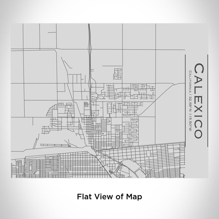 Rendered View of Calexico California Map Engraving on 20oz Stainless Steel Insulated Bottle with Bamboo Top
