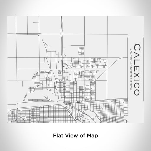Rendered View of Calexico California Map Engraving on 20oz Stainless Steel Insulated Bottle with Bamboo Top in White