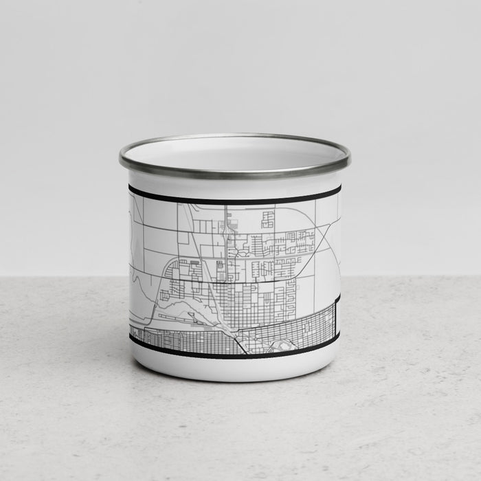 Front View Custom Calexico California Map Enamel Mug in Classic