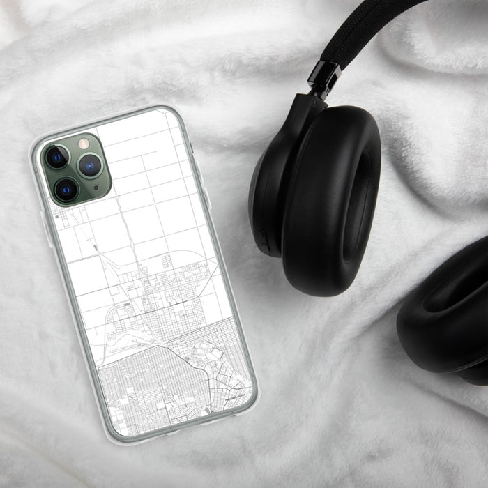 Custom Calexico California Map Phone Case in Classic on Table with Black Headphones
