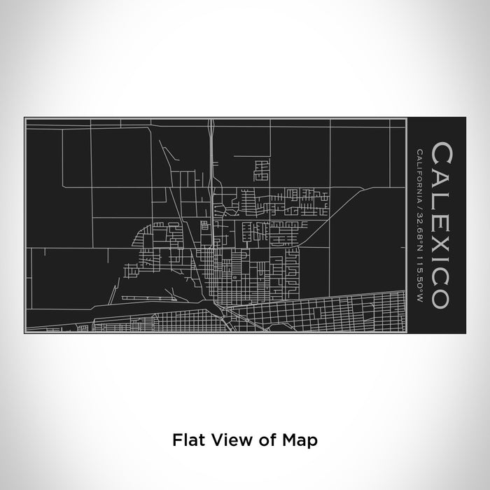 Rendered View of Calexico California Map Engraving on 17oz Stainless Steel Insulated Cola Bottle in Black