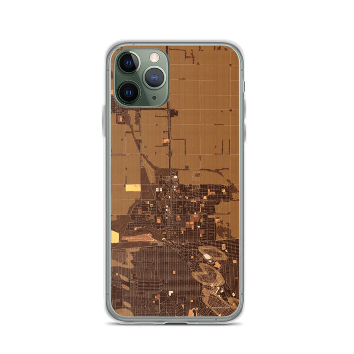 Custom iPhone 11 Pro Calexico California Map Phone Case in Ember