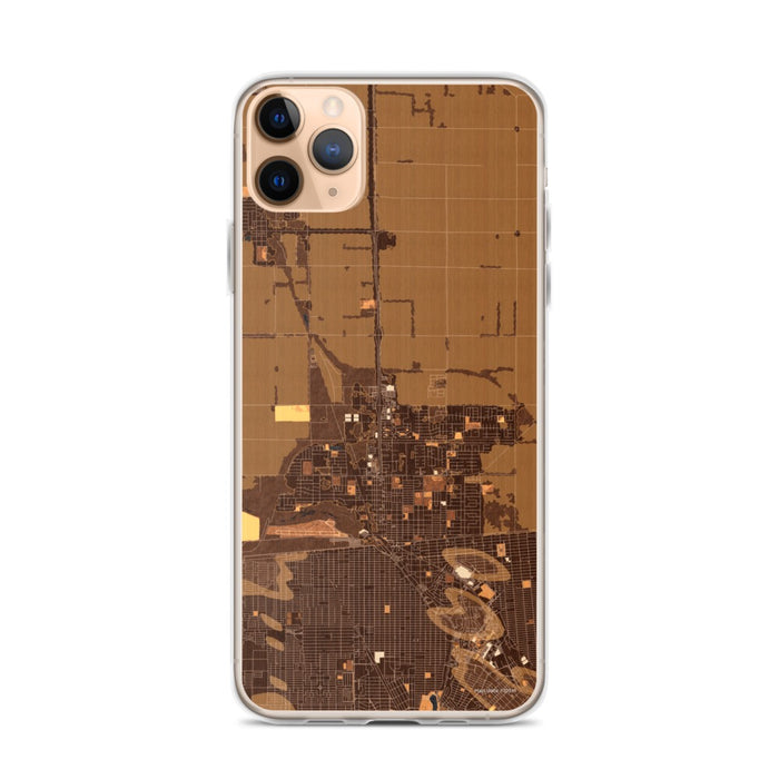 Custom iPhone 11 Pro Max Calexico California Map Phone Case in Ember