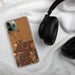 Custom Calexico California Map Phone Case in Ember on Table with Black Headphones