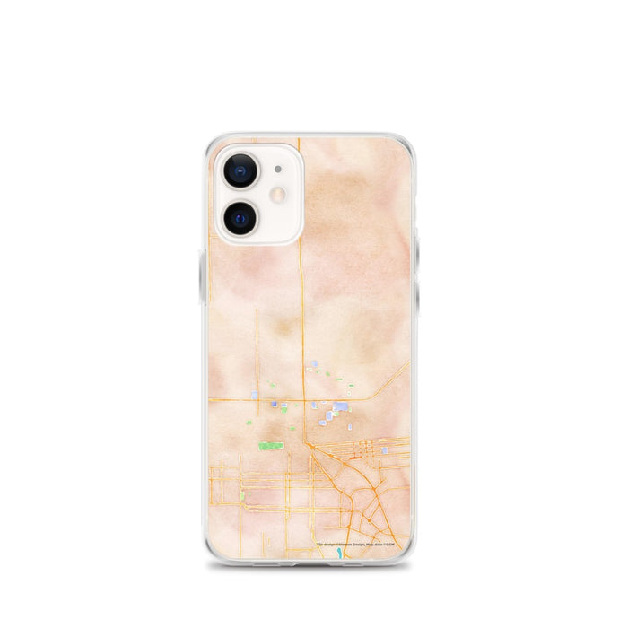 Custom iPhone 12 mini Calexico California Map Phone Case in Watercolor