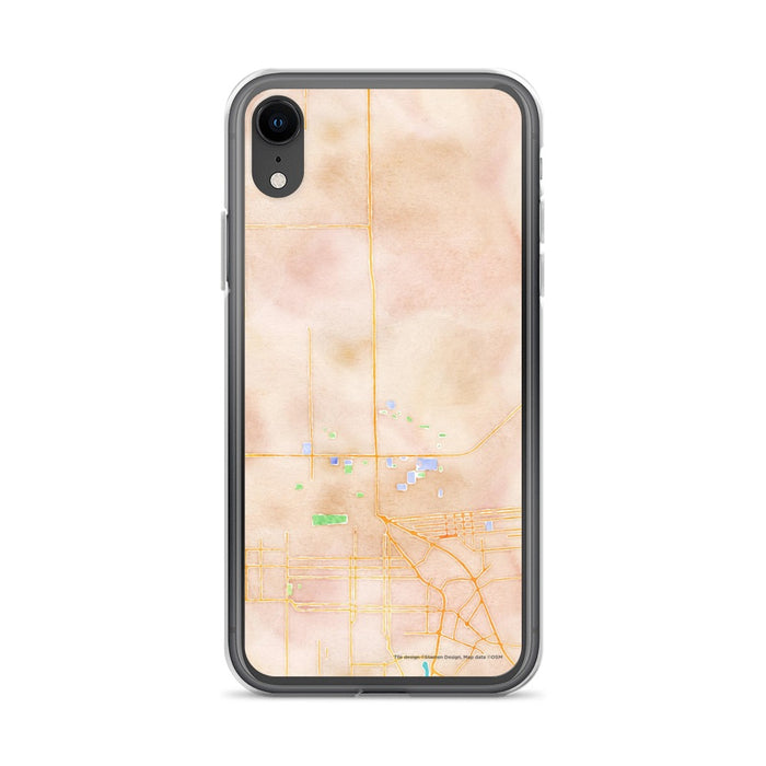 Custom iPhone XR Calexico California Map Phone Case in Watercolor