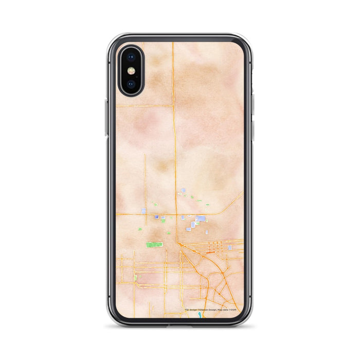 Custom iPhone X/XS Calexico California Map Phone Case in Watercolor