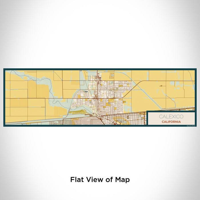 Flat View of Map Custom Calexico California Map Enamel Mug in Woodblock