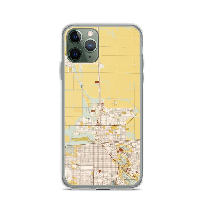 Custom iPhone 11 Pro Calexico California Map Phone Case in Woodblock