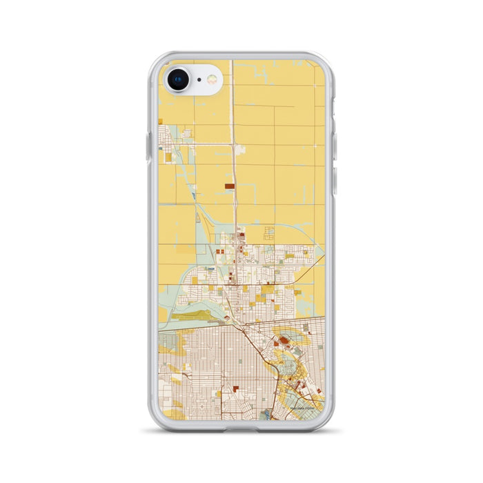 Custom iPhone SE Calexico California Map Phone Case in Woodblock