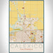Calexico California Map Print Portrait Orientation in Woodblock Style With Shaded Background