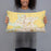 Person holding 20x12 Custom Calexico California Map Throw Pillow in Woodblock