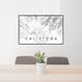 24x36 Calistoga California Map Print Lanscape Orientation in Classic Style Behind 2 Chairs Table and Potted Plant
