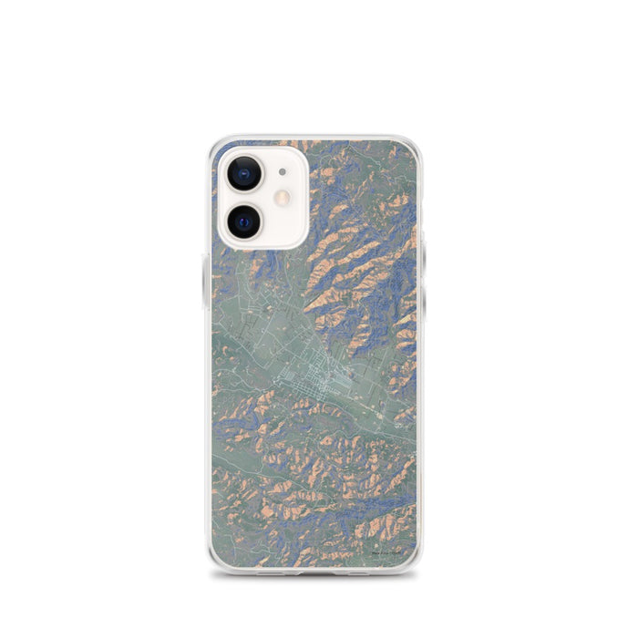 Custom iPhone 12 mini Calistoga California Map Phone Case in Afternoon
