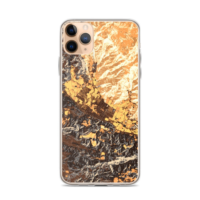 Custom iPhone 11 Pro Max Calistoga California Map Phone Case in Ember