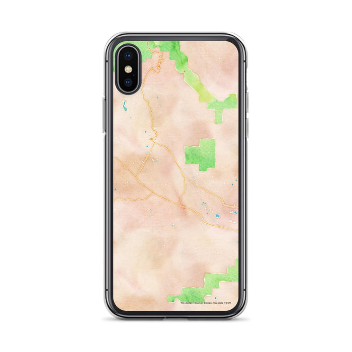 Custom iPhone X/XS Calistoga California Map Phone Case in Watercolor